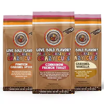 Flavored Ground Coffee Variety Pack Includes Cinnamon French Toast Caramel ... • $38.58