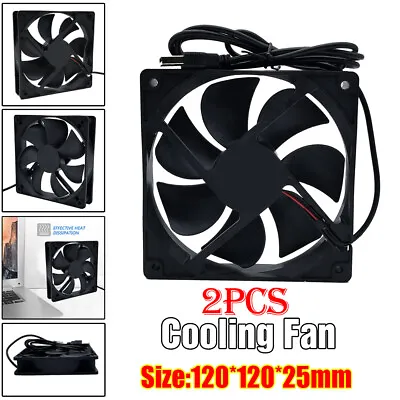 2PCS DC Mini Portable Cooling Fan PC Desktop Computer Silent Cooler 120mm • £7.62