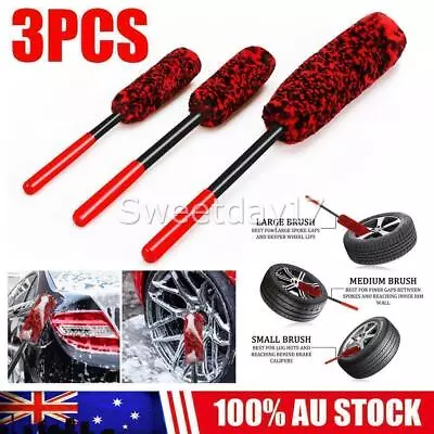 Car Wheel Rim Cleaning Kit Woolies Super Plush Soft Alloy Wheel Clean Brushes AU • $24.35