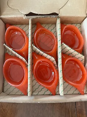 (6) McKee Glasbake Crab Baking Shell Dishes- Red • $55