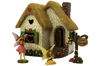 Fairy Garden House & Accessories Set - With Fairies And Sign By PRETMANNS • £34.97