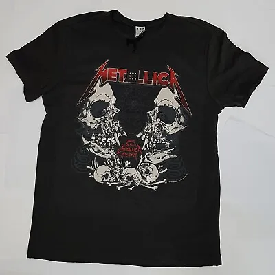 Metallica T-shirt Grey Birth School Metallica Death 2 Skulls • £16.99