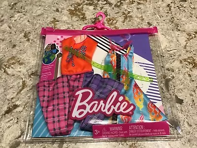 SALE! NEW Barbie Fashion 2-Pack 2 Rock 'n Roll-Themed Outfits! Flames Dress Etc. • $9.99