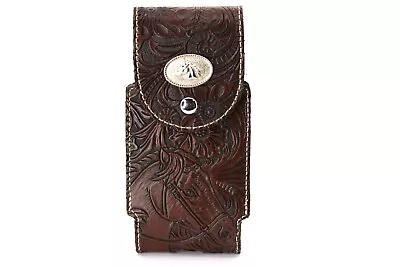 Western Phone Case Horse Head Coffee Leather Phone Holster Magnetic Phone 6x3'' • $17.99