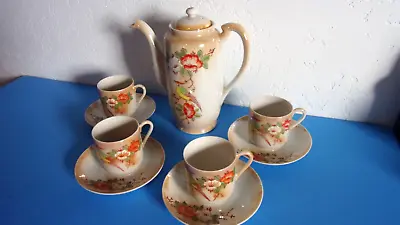 VINTAGE TEA SET / Service For (4) - TEAPOT TEA CUPS AND SAUCERS Occupied Japan • $13.99