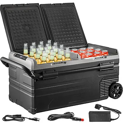 VEVOR 100 Quart Portable Car Freezer Fridge 12V/240V Cooler Camping Truck 95L • $462.99