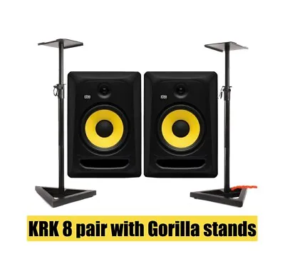 £350 • Buy KRK Rokit 8 (pair) With Gorilla Stands And Power Cable