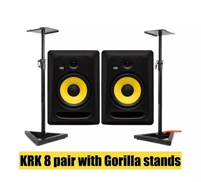 £350 • Buy KRK Rokit 8 (pair) With Gorilla Stands And Power Cable