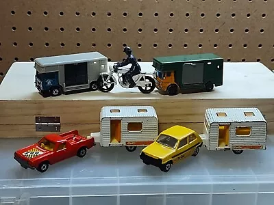 Vintage Matchbox Superfast Lot Motorcycle Renault Caravan Horse Box Pick-up • $30