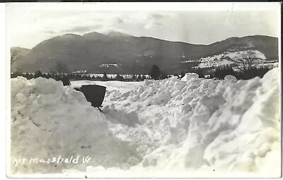 Mount Mansfield Vermont Real Photo Winter Scene Horse Drawn Sleigh Snowbanks • $5.99