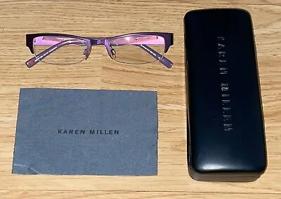 Ladies Purple Glasses Karen Millen + Genuine Case + Cloth 135 KM 24 • £9.99