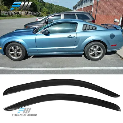 Fit 05-09 Ford Mustang Smoke Tinted Slim Window Visors Rain Sun Guard Deflector • $28.75