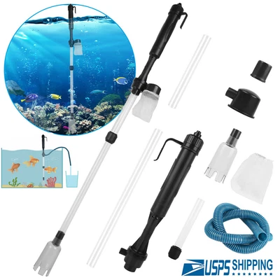 $11.99 • Buy 5in1 Electric Aquarium Fish Tank Siphon Pump Vacuum Gravel Water Filter Cleaner