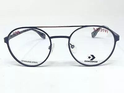 New CONVERSE Q115 Grey/ Navy Round Womens Eyeglasses Frame 50-20-145 • $28