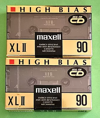 2 Maxell XL-II 90  Minute High Bias Type II Blank Audio Cassette Tapes NEW • $14