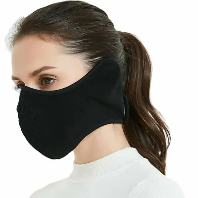 Men Women Polar Fleece Ear Warmer Winter Half Face Mask Mouth Cover Breathable • $3.99