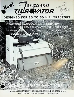 Vtg Original Farm Equipment Brochure Ferguson Tilrovator 80 Series • $19.95