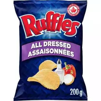 1 X Bag Ruffles All Dressed Potato Chips Size 200g From Canada FRESH NEW • $12.75