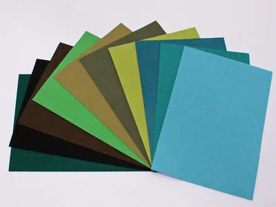 Ultrasuede® ST (Soft) Assorted 6 Piece Green Teal Greens 5 X 7  Pieces (U007.51) • $9.97