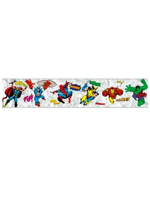 RoomMates Marvel Silver Age Heroes Wall Border Pre-Pasted 5 Yards Brand New • $29.95