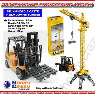 Huina Construction RC Model 1585 RC ForkLift Truck Huina 1577 RC Tower Crane Toy • $179.10