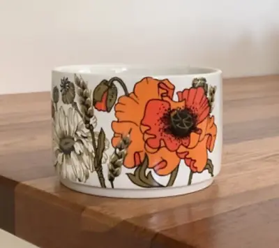 J And G Meakin Studio Pottery ~ 'Poppy' Pattern Sugar Bowl • £7.50