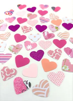 PINK HEARTS SMALL CARD MAKING CRAFT EMBELLISHMENTS X 100 FREE POSTAGE • £1.95