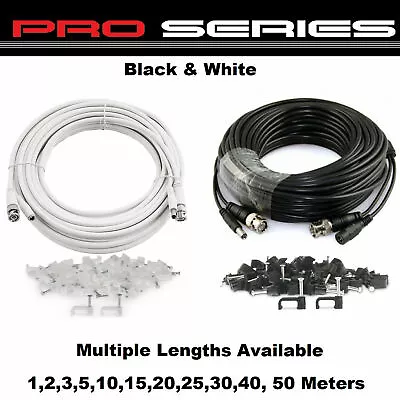 £4.19 • Buy 1M,5M,10M,15M,20M,30M,40M,50M BNC RG59 Video DC Power Cable Lead CCTV Camera DVR