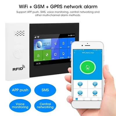 $86.41 • Buy Tuya 4.3' WiFi GSM GPRS Wireless Alarm System Burglar Home Security SMS APP RFID