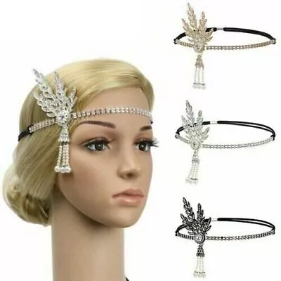 1920s Headband Vintage Bridal Great Gatsby Flapper Party Headpiece Accessories • £4.69