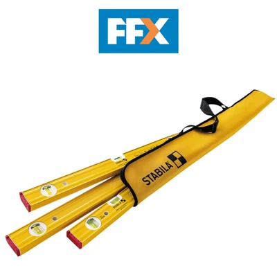 £89.95 • Buy Stabila Type 80 Pro Set Spirit Levels 300mm 600mm 1200mm In Case 4 Piece Set 