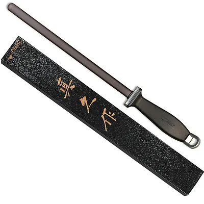 Japan MAC Knife SRB-104 10-1/2  Black Ceramic Honing Rod W/ Grooves New In Box • $93.95