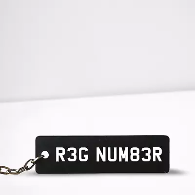 Printed Number Registration Plate Keyring Name Personalised Keychain Unique Gift • £4.49