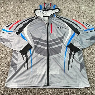 $24.90 • Buy Shimano Fishing Shirt Mens 3XL XXXL Hoodie Long Sleeve Full Zip Up Grey
