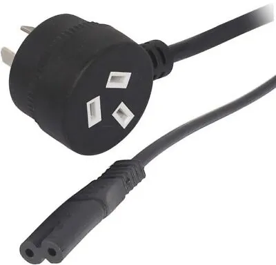 $12.95 • Buy 2m IEC C7 Female To Piggy Back 240V Mains Plug Power Cable