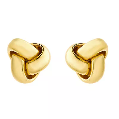 TJC 9ct Yellow Gold Triple Knot Stud Earrings For Women • £51.99