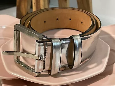 PINKO Retro Leather Chrome Belt • $28.06