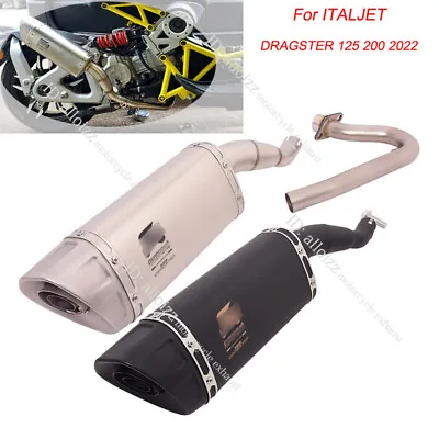 For ITALJET DRAGSTER 125 200 2023 Complete Full Exhaust System Stainless Steel • $377.52