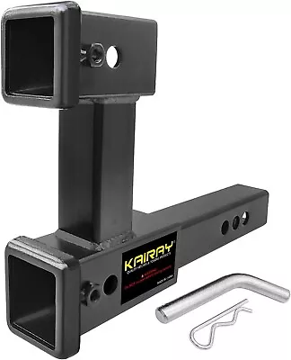 KAIRAY Double Hitch Receiver 2 Inch Trailer Hitch Extension Riser Hitch Adapter • $44.79