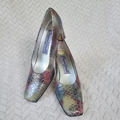 Margaret Jerrold Snakeskin Heels Size 7 N • $28