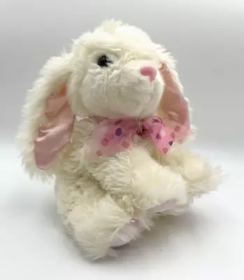 Target Corp White & Pink Plush Bunny Rabbit Floppy Ears Polka Dot Bow / Ribbon • $9.99