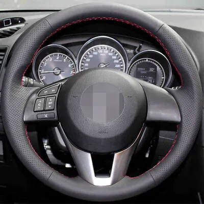 Leather Steering Wheel Cover Non-Slip For Mazda 3 6 M6 CX-3 CX-5 2013 2015 2016 • $55.98