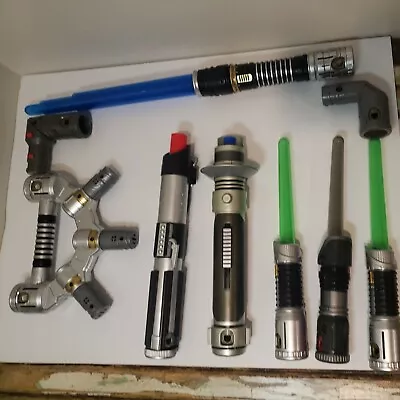 $56 • Buy Lot Rare Star Wars Lightsabers And Parts Hasbro Lucasfilm Light Saber 