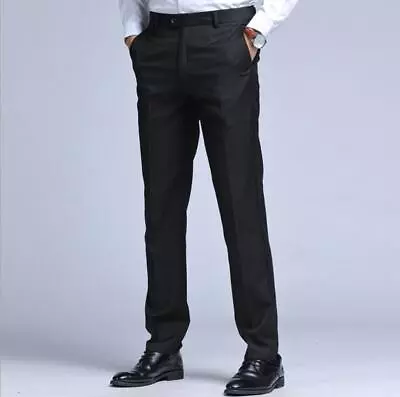 New Fashion Summer Men's Thin Casual Suit Pants Slim Business Straight Trousers • $17.96