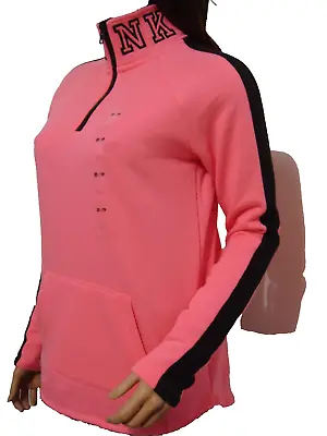 Victoria's Secret Pink Curved Hem Half Zip Pullover Sweatshirt Xs • $46.49