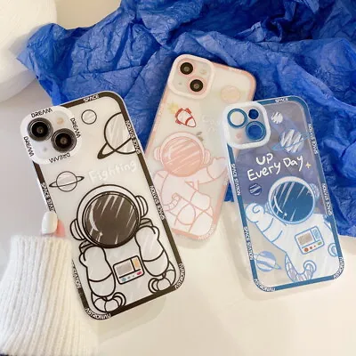 $6.04 • Buy For IPhone 13 Pro Max 11 12 XS XR 7 8 Plus Cute Astronaut Clear Soft Case Cover
