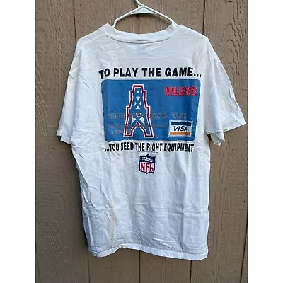 Vintage Houston Oilers MBNA America Credit Card Tee Shirt Sz XL Oneita Tag Rare • $28