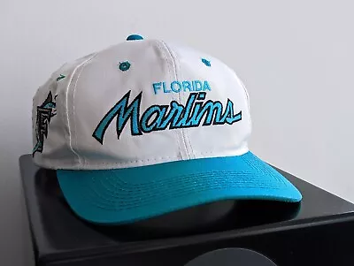 Vintage 90s Florida Marlins Sports Specialties Script Snapback Hat Cap MLB • $79.90