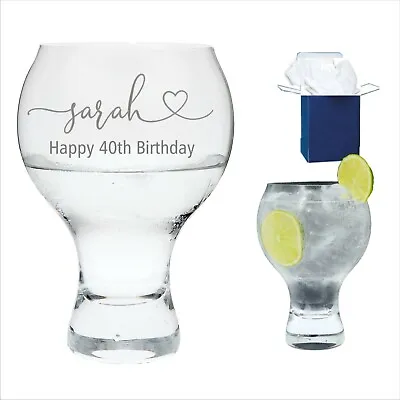 Personalised Engraved Gin Balloon Glass Birthday Gifts 40th 50th 60th Gifts • £11.98