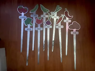 10 Piece  Vegetable Garden Metal Markers Veggie Garden Stakes Outdoor Yard Art • $7.90